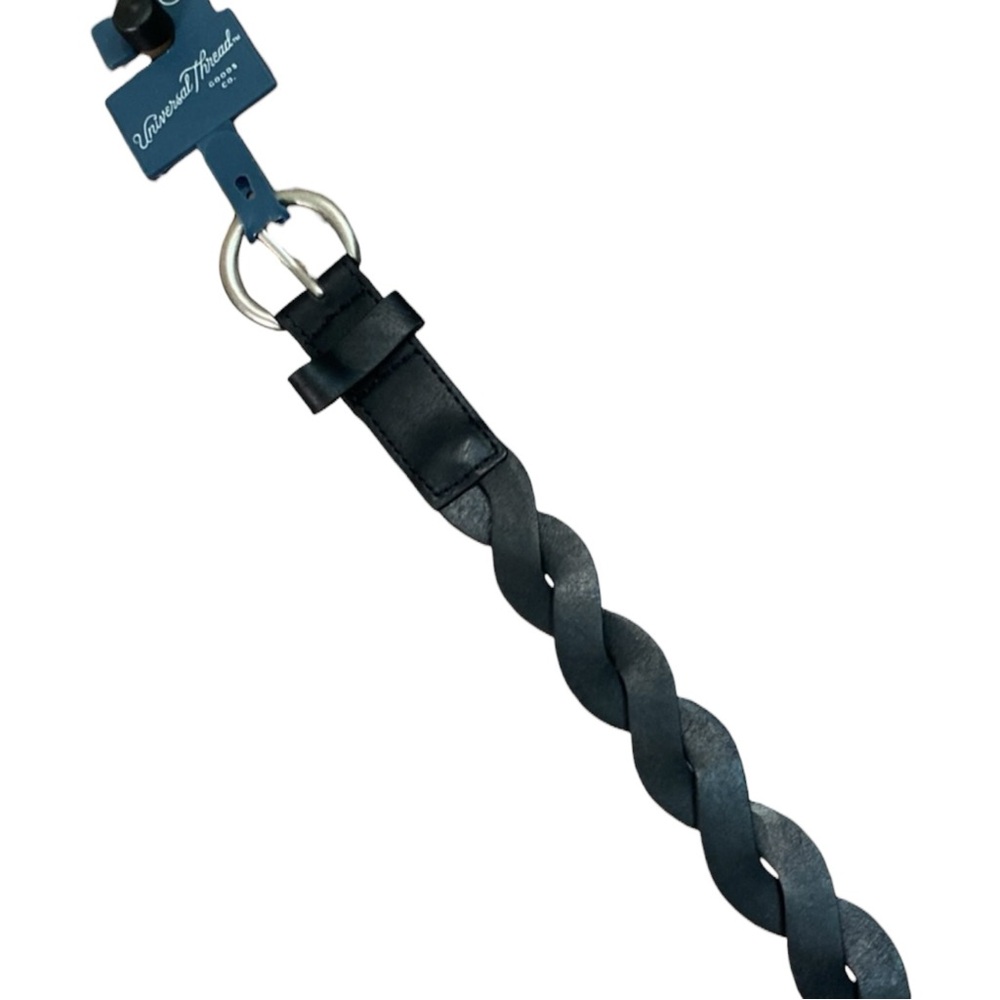 Universal Thread black braided silver buckle belt NWT